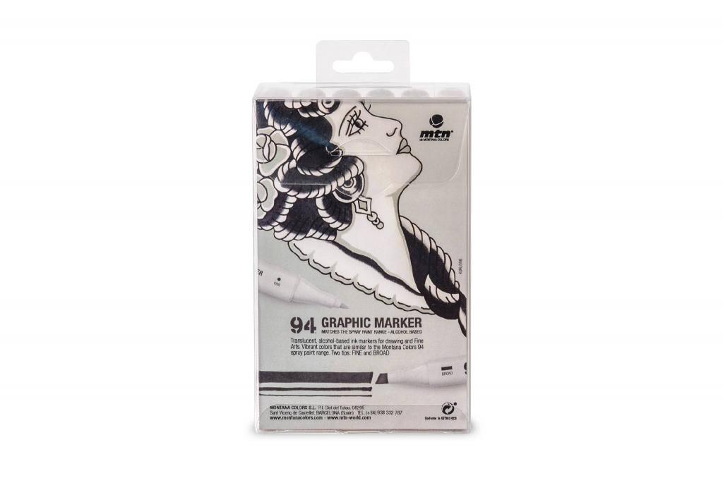 94 Graphic Marker Grey Shades Pack 12