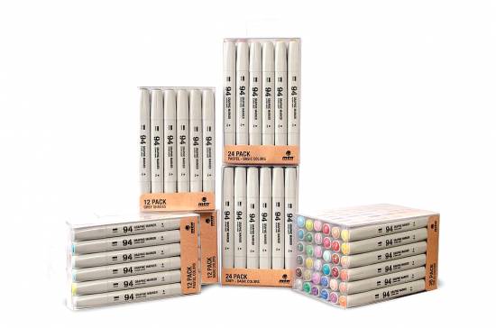 94 Graphic Marker Pastel Colors Pack 12